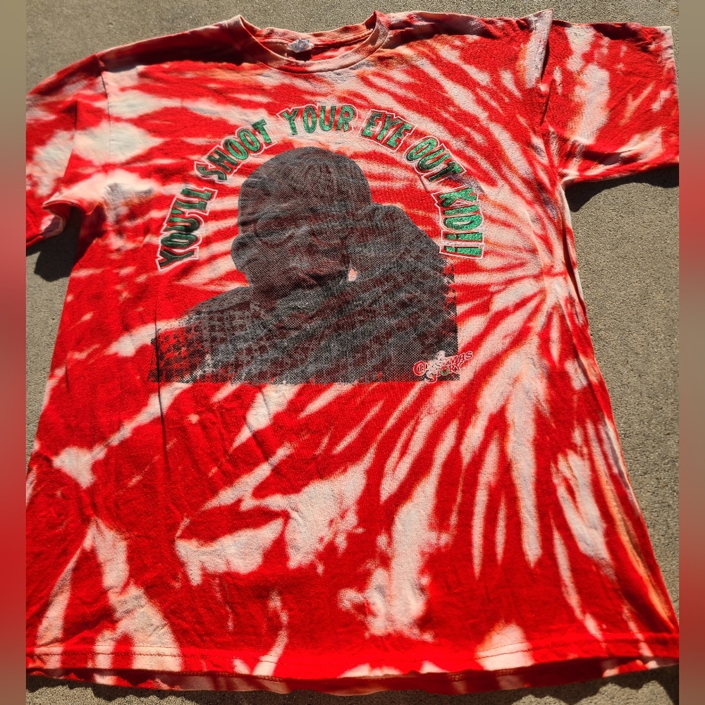 Hand acid washed "a Christmas story" tee shirt